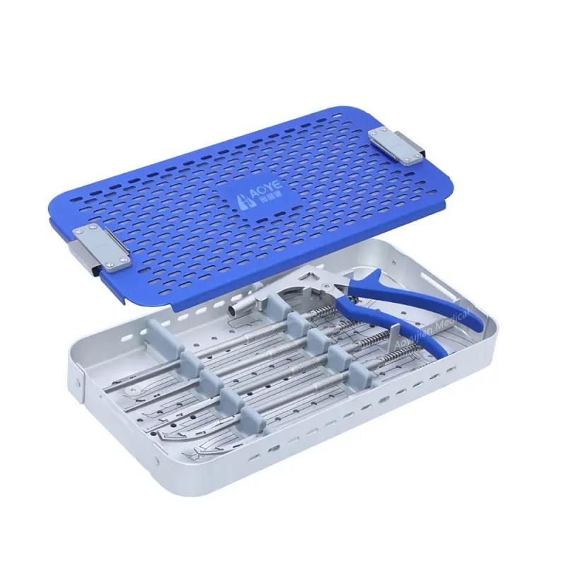 Ensemble de pinces Kerrison rotatives | Instruments de précision pour la colonne vertébrale et la neurochirurgie